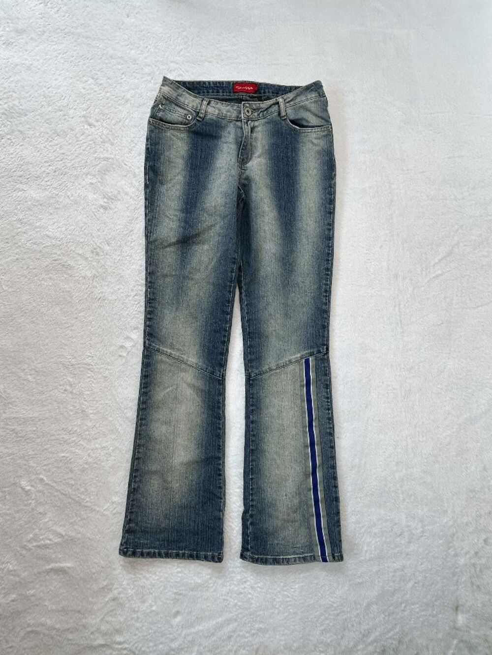 Vintage South Pole Low Rise Flare Jeans Y2K, 90's, Vertical Stripe Faded Size 5